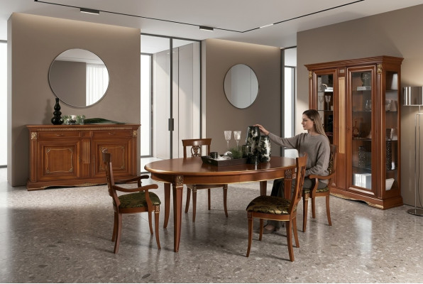 Esstisch Tisch Gruppe Esszimmer Wohnzimmer Holz Barock Rokoko Italien Möbel