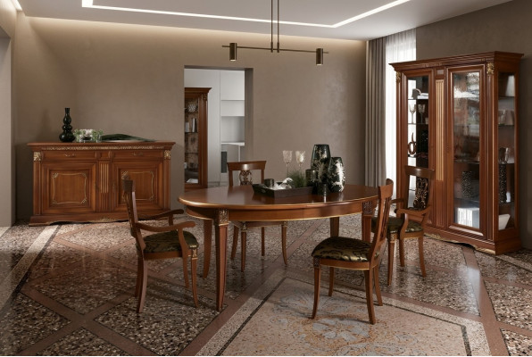 Esstisch Tisch Gruppe Esszimmer Wohnzimmer Holz Barock Rokoko Italien Möbel