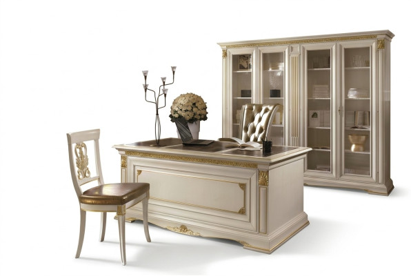 Schreibtisch Büro Tisch Edle Massivholz Tische Barock Rokoko Antik Stil 186x91cm Neu