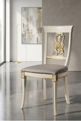 Luxus Design Polster Stuhl Stühle Sitz Lehn Massivholz Esszimmer Barock