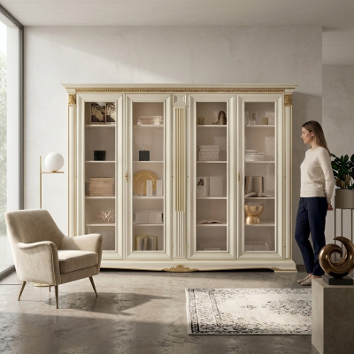 Vitrine Schrank Vitrinen Wohnzimmer Schaufenster Schränke Design Barock Rokoko Massivholz