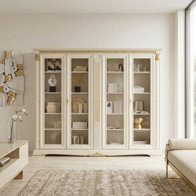 Vitrine Schrank Vitrinen Wohnzimmer Schaufenster Schränke Design Barock Rokoko Massivholz