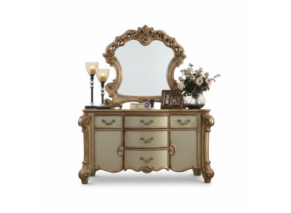 Buffet Anrichte Kommode Spiegel Echte Handarbeit Holz Klassisch Barock Rokoko