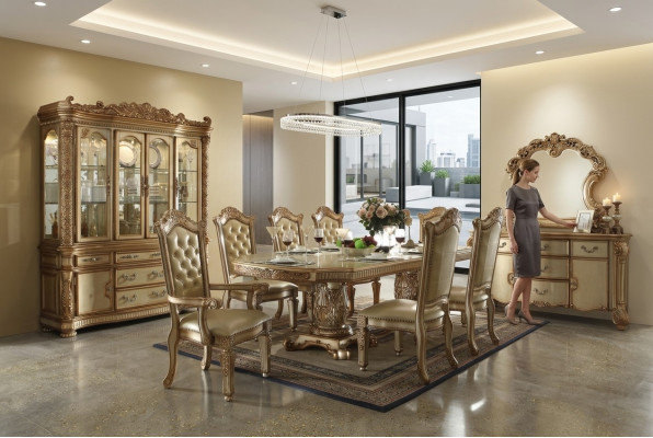 Königlicher Esstisch Tisch Holz Tische Rokoko Barock Esszimmer Antik Stil