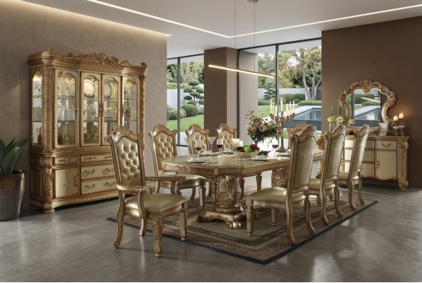 Königliche 7tlg. Esszimmer Garnitur Esstisch 6x Stühle Barock Rokoko Stil
