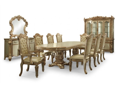 Esszimmer Set Garnitur Vitrine Tisch 8x Stuhl Kommode Spiegel Barock