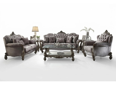 Chsterfield Sofagarnitur Couch Polster Gruppe Klassik 3+2+1 Sitzer Set Holz Sofa