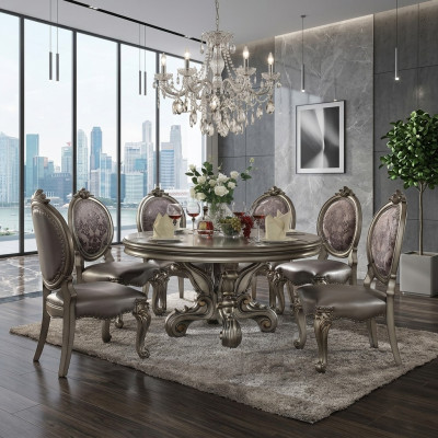 Design Rund Tisch 8x Sessel Stühle Ess Zimmer Sitz Polster Garnitur Runde Tische