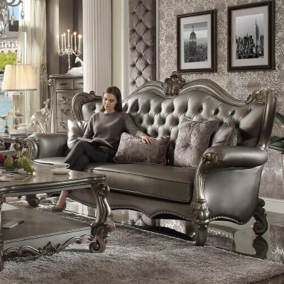 Chesterfield Sofa 3 Sitzer Couch Polster Leder Sofas Wohnzimmer Dreisitzer