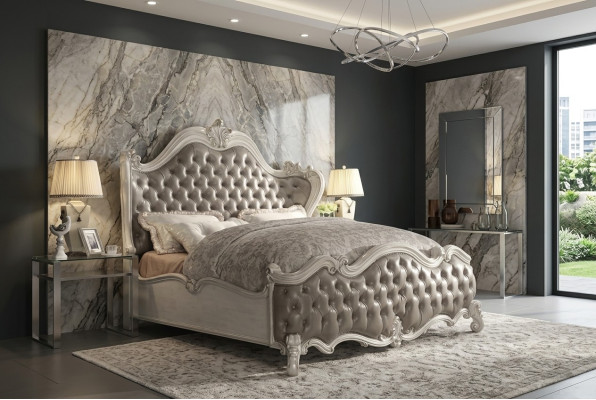 Designer Bett Schlafzimmer Betten Leder Hotel Polster Chesterfield Neu