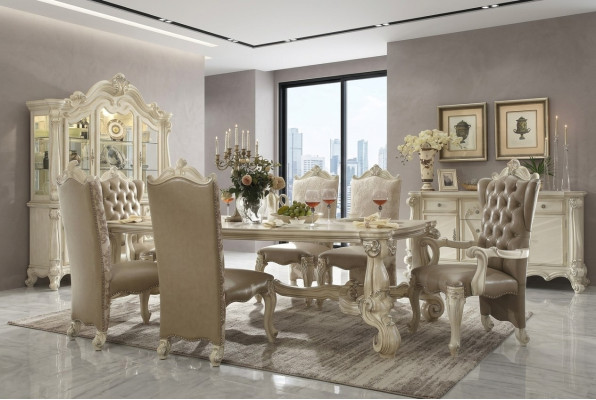 Königliche 7tlg. Garnitur Esszimmer Set Rokoko-Barock Tisch mit 6x Stühlen