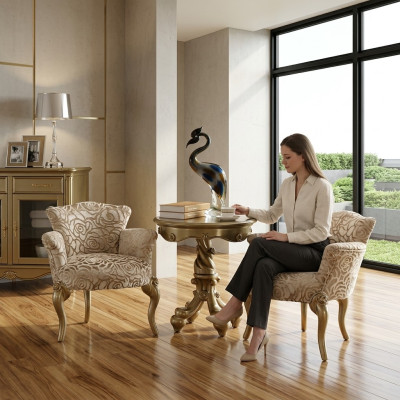 Runder Beistelltisch Holz Tisch Couchtisch Sofa Wohnzimmer Design
