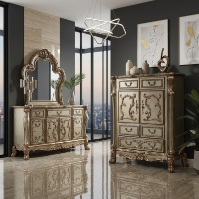 Klassische Barock Antik Stil Kommode Sideboard Kommoden Echt Holz Anrichte neu