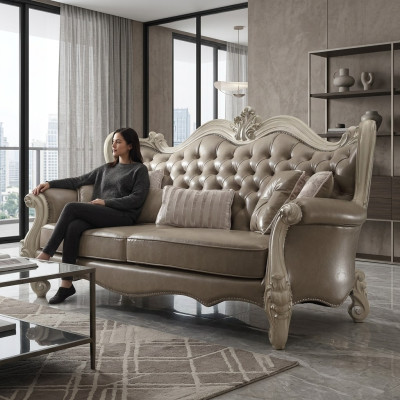 Dreisitzer 3 Sitzer Relax Sofas Lounge Sofa Leder Polster Couch Stoff