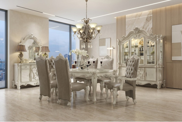 Königliche Esszimmergarnitur Barock-Rokoko Esszimmer Möbel 6x Stühle Esstisch 7tlg. Set