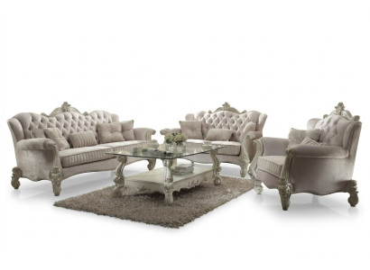 Luxus Möbel Sofagarnitur Couch Deko Sofa Polster 3+2+1 Sitzer + Couchtisch