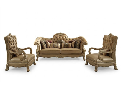 Sofagarnitur 3+1+1 Sitzer Set Sofa Polster Couchen Couch Luxus Chesterfield