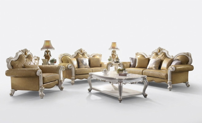 Klassische Sofa Garnitur 3+2+1 Sitzer Ledersofa Couch Leder 3tlg. Set