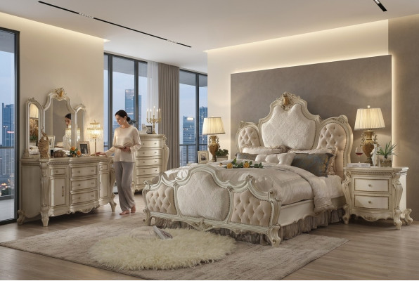 Luxus Kommode Anrichte Spiegel Barock Rokoko Klassische Möbel Holz Kommoden 2tlg