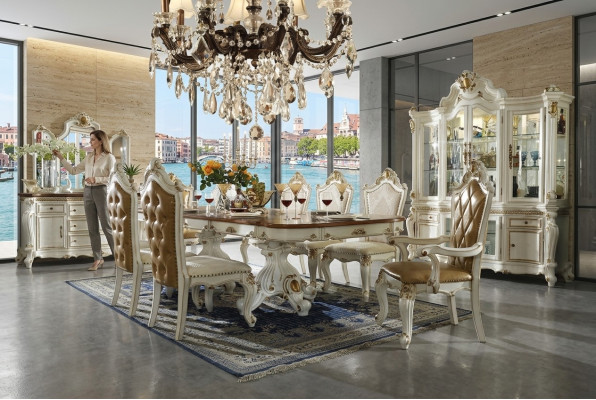 Klassisches Esszimmer Set Designer Esstisch 8x Stühle Komplette Garnitur Barock Rokoko