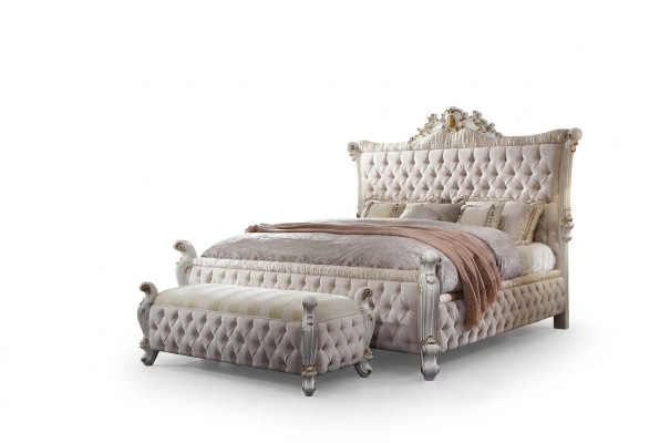 Chesterfield Bett Gepolsterte Betten Schlafzimmer Dekorative Ehebett Betten