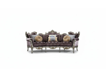 Klassische Viersitzer Wohnzimmer Couch Textil Rokoko Barock Luxus Sofa