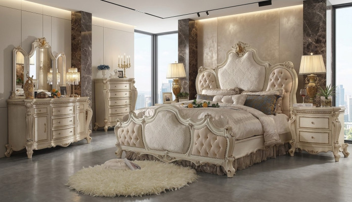 Designer Schlafzimmer Bett 2x Nachttische Kommode 4tlg. Set Neu 180x200cm