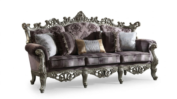 Helle Barock Wohnzimmer Möbel Sofa Textil Couch Dreisitzer Sitz Polster