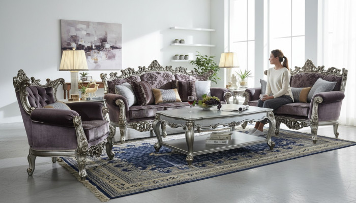 Luxus Möbel Sofa Sofagarnitur Couch Polster 3+2+1 Sitzer mit Couchtisch