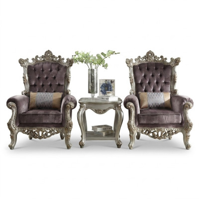 Polster 1 Sitzer Antik Stil Stühle Beige Barock Holz Thron Königlicher Sessel