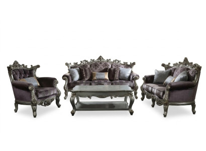 Sofagarnitur 4+1+1 Sitzer Couchtisch 4tlg. Set Design Sofa Couchen Barock