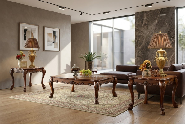 Klassischer Tisch Couchtisch Barock Beistelltisch Sofa Design Wohnzimmer