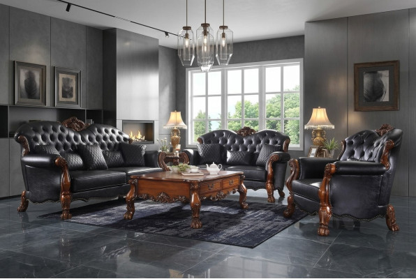 Komplett Set Sofagarnitur 3+1 Sitzer Holz Wohnlandschaft 2tlg Gruppe