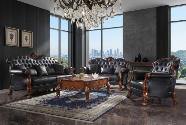 Sofa Dreisitzer Wohnlandschaft Sofas Couch Polster Garnitur Leder Barock