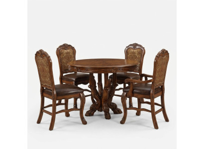 Set 4x Stuhl Echtes Holz Polster Sitz Esszimmer Garnitur Esszimmer Stühle