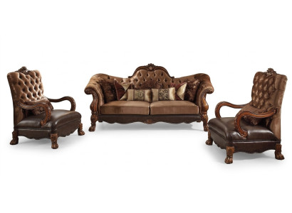 Chesterfield Sofa 2Sitzer Luxus Polster Sofas Design Textil Zweisitzer Holz