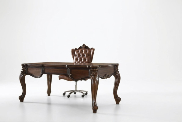 Büroset Schreibtisch Chefsessel Komplett Office Rokoko Barock 2tlg. Set