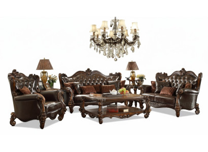 Luxus Chesterfield Sofagarnitur 3+2+1 Sitzer + Couchtisch Möbel Couch
