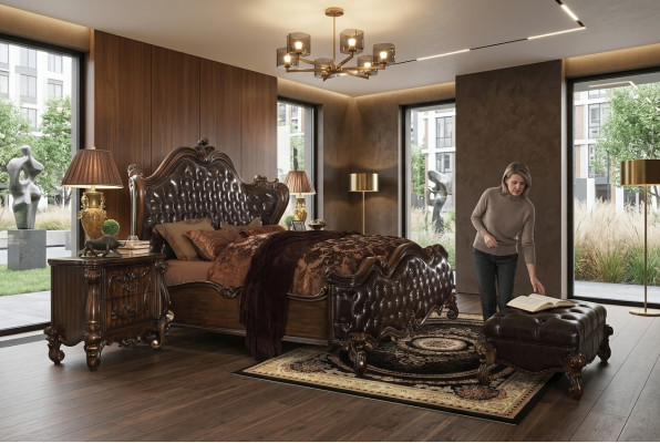 Design Schlafzimmer 5 tlg. Schlafzimmer Komplett Set Bett Deko Nachttisch