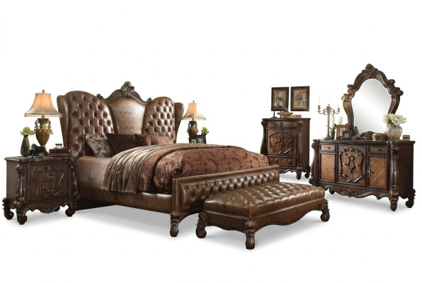 Chesterfield Lederbett Bett Betten Polster Design Doppelbett 180x200cm