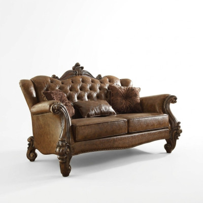 Sofa 3 Sitzer Wohnlandschaft Sofas Couch Polster Garnitur Leder Holz