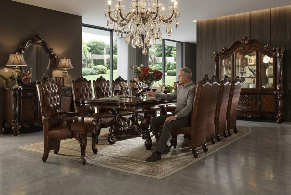 Esszimmer Garnitur 9tlg Barock Rokoko Tisch 8x Stühle Stuhl Gruppe