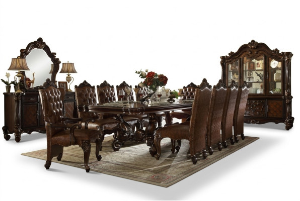 Esszimmer Garnitur 9tlg Barock Rokoko Tisch 8x Stühle Stuhl Gruppe