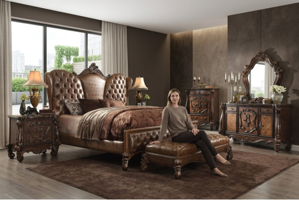Design Schlafzimmer 6 tlg. Schlafzimmer Komplett Deko Set Bett Nachttisch