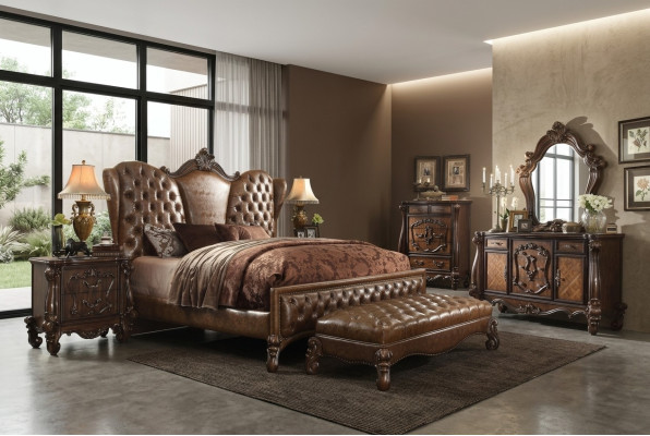 Design Schlafzimmer 6 tlg. Schlafzimmer Komplett Deko Set Bett Nachttisch