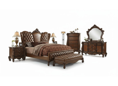 Design Schlafzimmer 6 tlg. Schlafzimmer Komplett Deko Set Bett Nachttisch