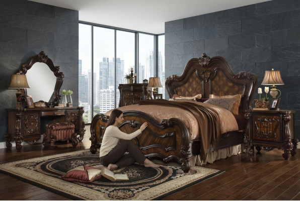 Schminktisch Spiegel Hocker Luxus Konsole Schlafzimmer Kommode Barock Stil