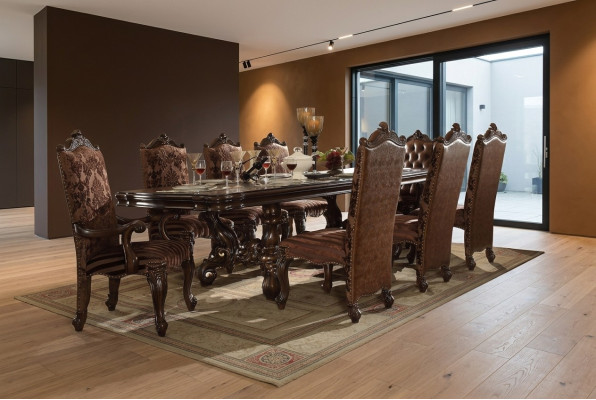 Klassische Braune Chesterfield Stühle Designer x6 Lederstühle Stuhlgruppen Set 6tlg.