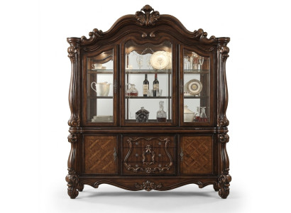 Luxus Vitrine Vitrinen Schrank Holz Eckschrank Eckvitrine Glas Neu Barock