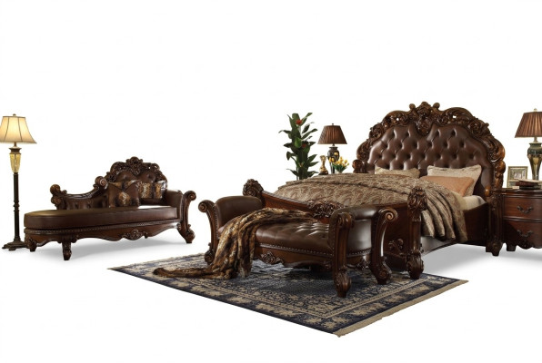 Doppelbett Bett Ehebett Luxus Betten Barock Rokoko Antik Stil Chesterfield